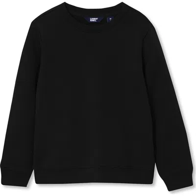 Lands' End Kids Husky Basic Fleece Crewneck Sweatshirt In Black