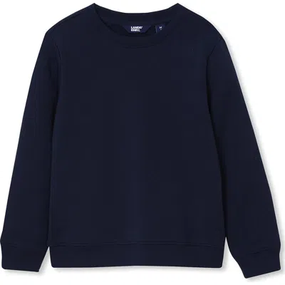 Lands' End Kids Husky Basic Fleece Crewneck Sweatshirt In Total Eclipse
