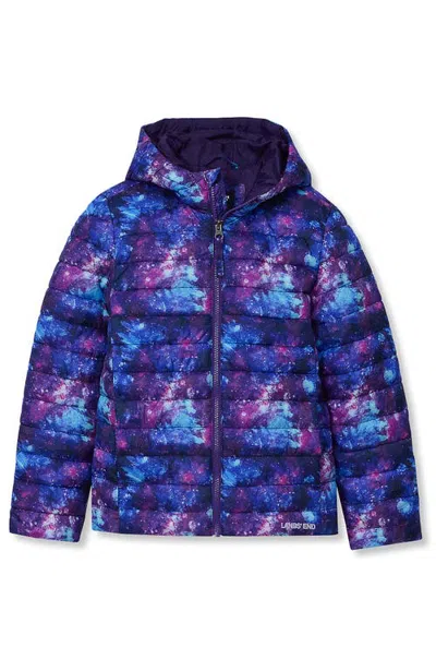 Lands' End Kids Husky Featherfree Insulated Hooded Packable Jacket In Cosmic/violet