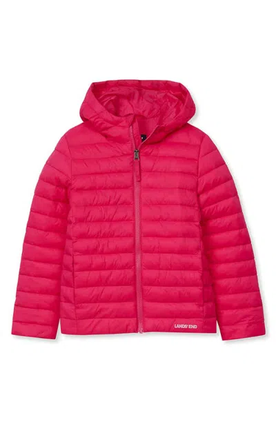 Lands' End Kids Husky Featherfree Insulated Hooded Packable Jacket In Magenta