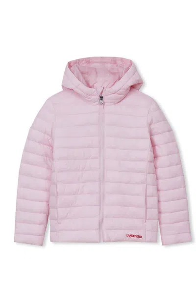 Lands' End Kids Husky Featherfree Insulated Hooded Packable Jacket In Pink Tulle