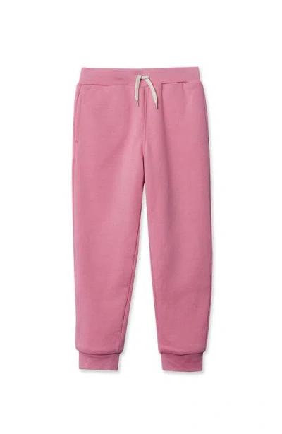 Lands' End Kids Husky High Pile Fleece Lined Jogger Sweatpants In Pink