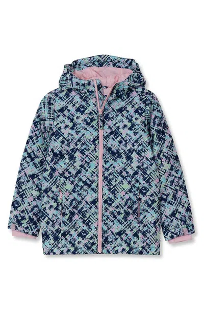 Lands' End Kids Husky Insulated Winter Jacket In Geo/blue/pink