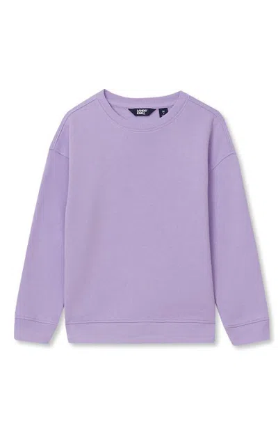 Lands' End Kids Husky Relaxed Fit Fleece Crewneck Sweatshirt In Lilac Breeze