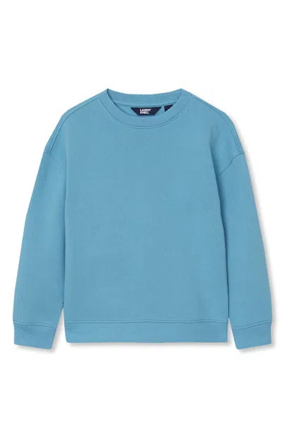 Lands' End Kids Husky Relaxed Fit Fleece Crewneck Sweatshirt In Steel Blue