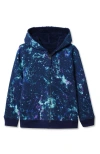 Lands' End Kids Husky Reversible High Pile Fleece Hoodie In Blue
