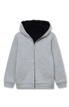 Lands' End Kids Husky Reversible High Pile Fleece Hoodie In Gray