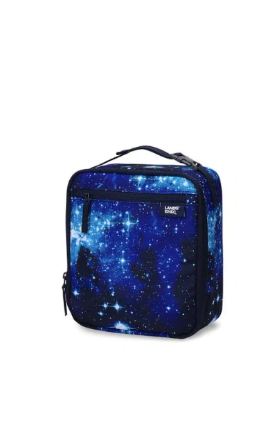Lands' End Kids Insulated Ez Wipe Printed Lunch Box In Blue