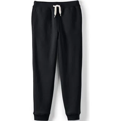 Lands' End Kids Iron Knee Fleece Jogger Sweatpants In Black
