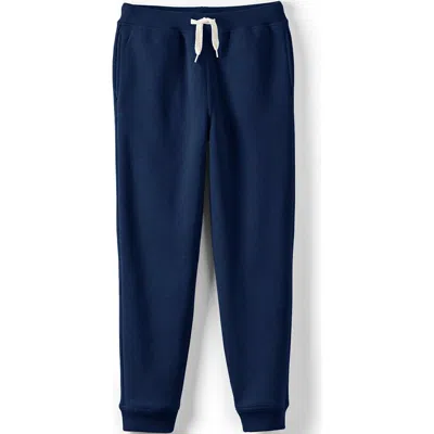 Lands' End Kids Iron Knee Fleece Jogger Sweatpants In Deep Sea Navy