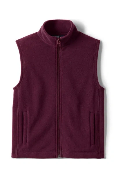Lands' End Kids Lightweight Fleece Vest In Burgundy