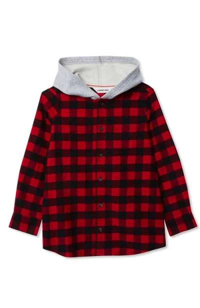 Lands' End Kids Long Sleeve Hoodie Flannel Shirt In Multi