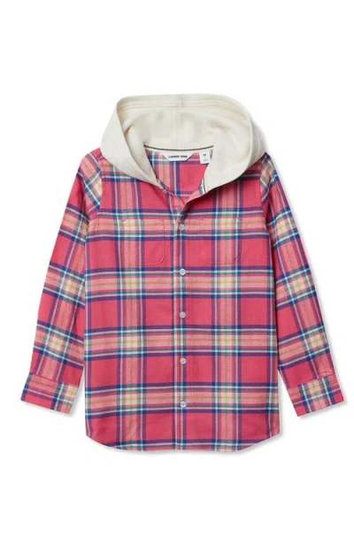 Lands' End Kids Long Sleeve Hoodie Flannel Shirt In Multi