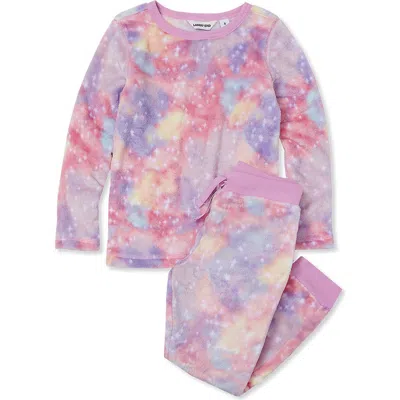 Lands' End Kids Long Sleeve Plush Fleece Pajama Set In Multi