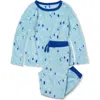 Lands' End Kids Long Sleeve Plush Fleece Pajama Set In Blue