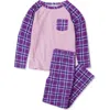 Lands' End Kids Long Sleeve Pocket Fleece Pajama Set In Purple