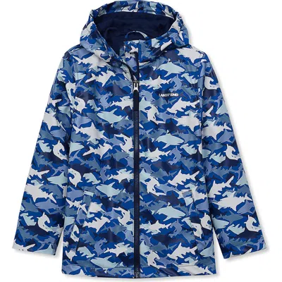 Lands' End Kids Magic Print Rain Jacket In Blue