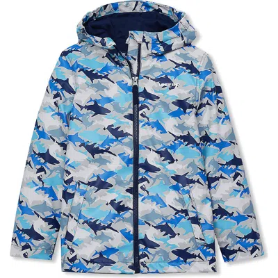 Lands' End Kids Magic Print Rain Jacket In Brown