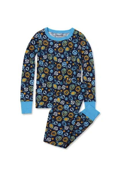 Lands' End Kids Pattern Snug Fit Pajama Set In Blue
