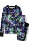 Lands' End Kids Pattern Snug Fit Pajama Set In Blue Green Cosmos