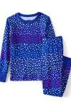 Lands' End Kids Pattern Snug Fit Pajama Set In Blue Stargazer Multi