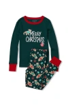 Lands' End Kids Pattern Snug Fit Pajama Set In Green