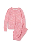 Lands' End Kids Pattern Snug Fit Pajama Set In Pink