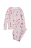 Lands' End Kids Pattern Snug Fit Pajama Set In Pink