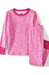 Lands' End Kids Pattern Snug Fit Pajama Set In Prism Pink Florals