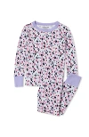 Lands' End Kids Pattern Snug Fit Pajama Set In Purple