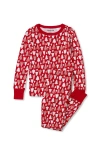 Lands' End Kids Pattern Snug Fit Pajama Set In Red