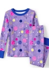 Lands' End Kids Pattern Snug Fit Pajama Set In Violet Solar System Multi