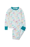 Lands' End Kids Pattern Snug Fit Pajama Set In White