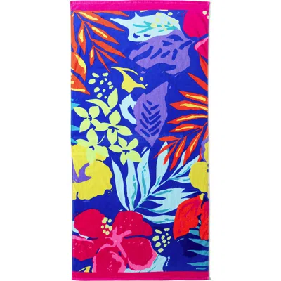 Lands' End Kids Printed Velour Beach Towel In Multi