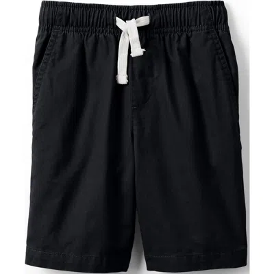 Lands' End Kids Pull On Chambray Elastic Waist Shorts In Black