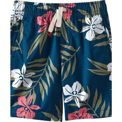 Lands' End Kids Pull On Chambray Elastic Waist Shorts In Blue