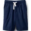 Lands' End Kids Pull On Chambray Elastic Waist Shorts In Deep Sea Navy