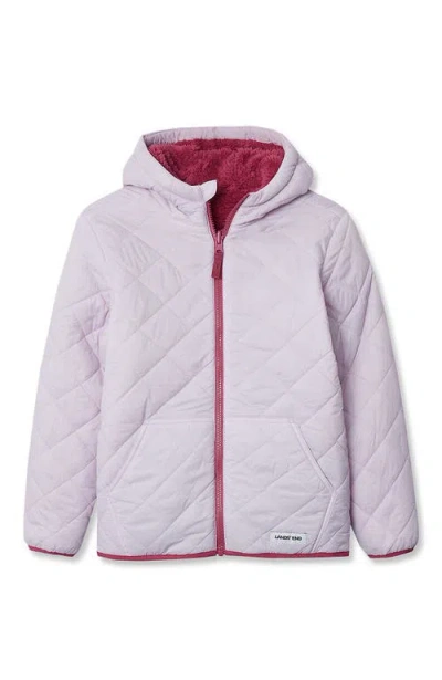 Lands' End Kids Reversible Water Resistant High Pile Insulated Jacket In Pink