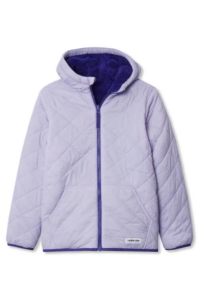 Lands' End Kids Reversible Water Resistant High Pile Insulated Jacket In Purple