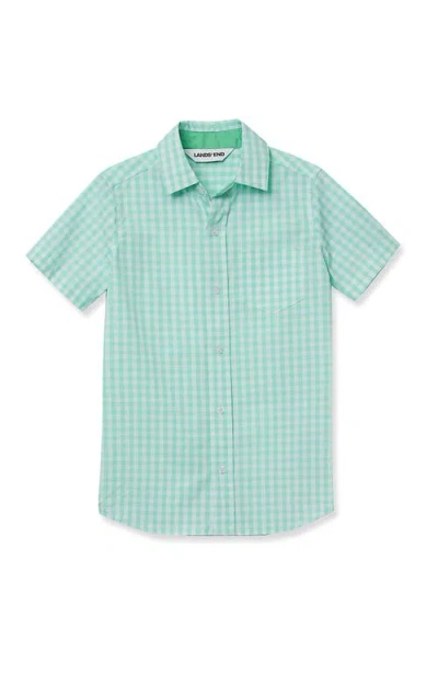 Lands' End Kids Short Sleeve Poplin Camp Shirt In Green