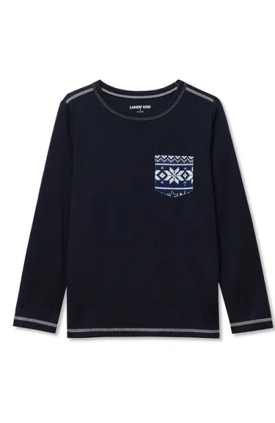 Lands' End Kids Soft Jersey Sleep Top In Black