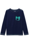 Lands' End Kids Soft Jersey Sleep Top In Blue