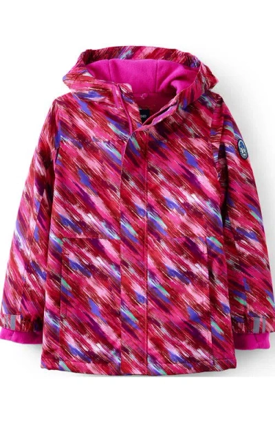 Lands' End Kids Squall Fleece Lined Waterproof Insulated Jacket In Dark Pink Brushed Combo