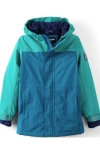 Lands' End Kids Squall Fleece Lined Waterproof Insulated Jacket In Dark Teal Colorblock