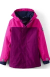 Lands' End Kids Squall Fleece Lined Waterproof Insulated Jacket In Pansy Colorblock
