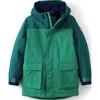 Lands' End Babies'  Kids Squall Waterproof Insulated Winter Parka In Dark Green Colorblock