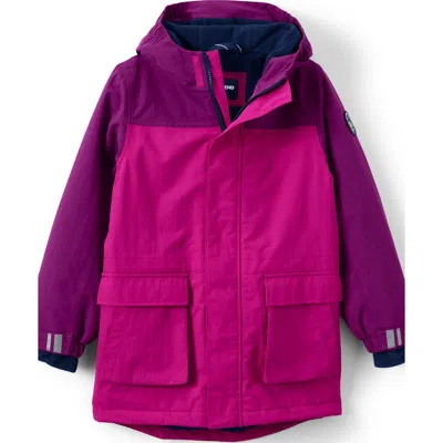 Lands' End Kids Squall Waterproof Insulated Winter Parka In Rhubarb Colorblock