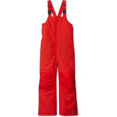 Lands' End Babies'  Kids Squall Waterproof Iron Knee Bib Snow Pants In Red