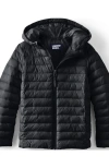 Lands' End Kids Thermoplume Packable Hooded Jacket In Black