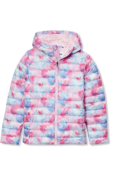 Lands' End Kids Thermoplume Packable Hooded Jacket In Pink